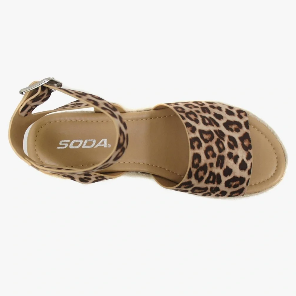 Soda Leopard Espadrille Platform Sandal